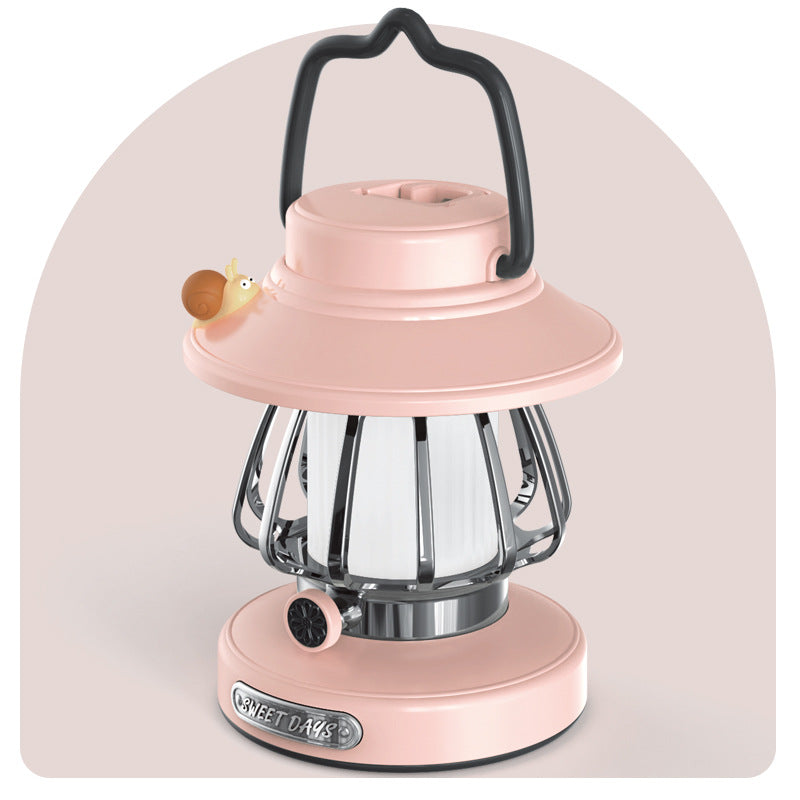 Retro Snail Camping Night Light – Rechargeable Portable LED Lantern