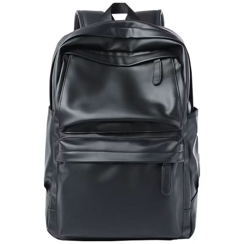 Unisex Urban Style PU Leather Student Backpack – Laptop Bag, 14-Inch Capacity