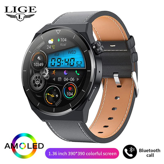 Men’s Round Dial Smart Watch with Bluetooth Calling – Health & Fitness Tracker