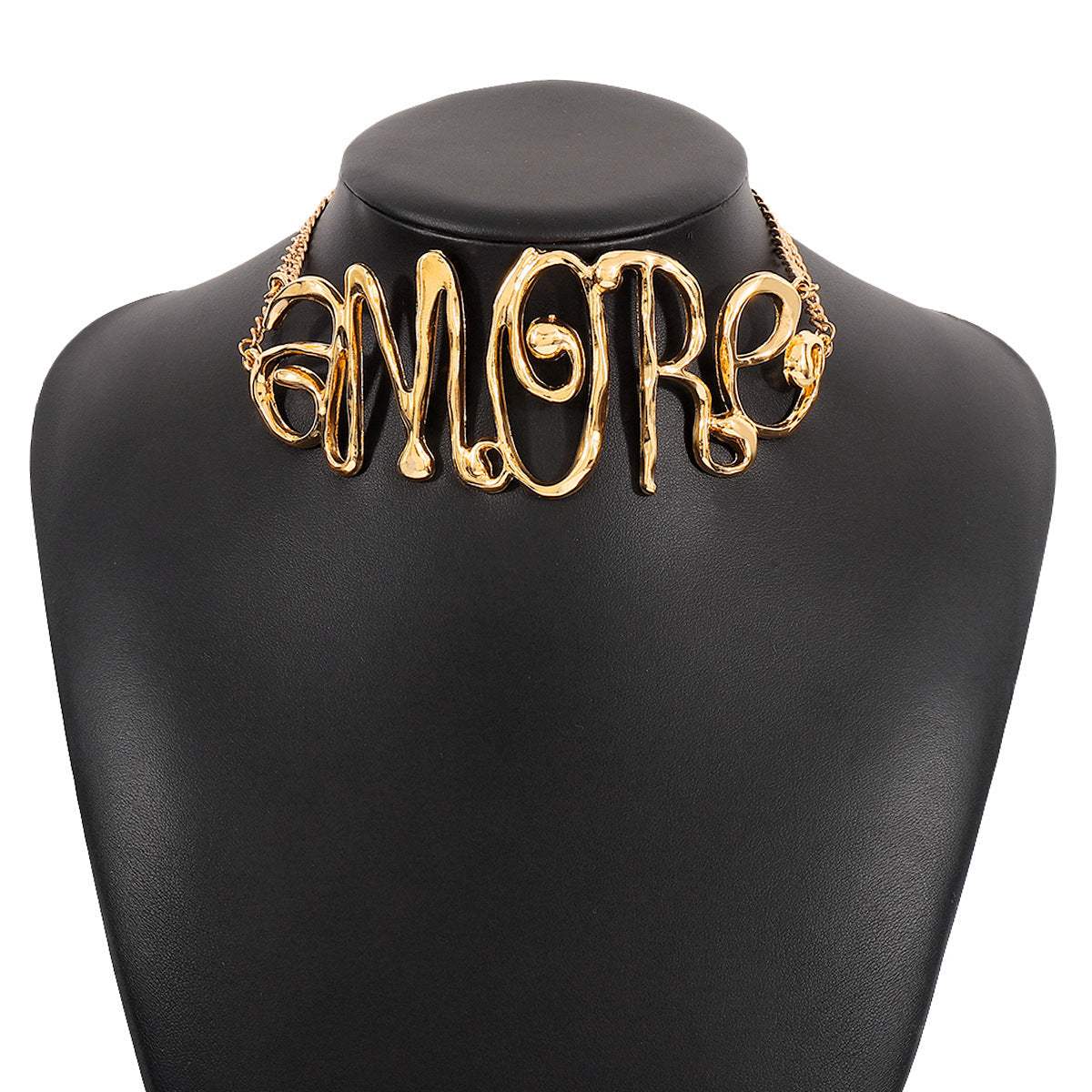 AMORE Letter Pendant Necklace – Retro Hip-Hop Style Statement Jewelry for Women