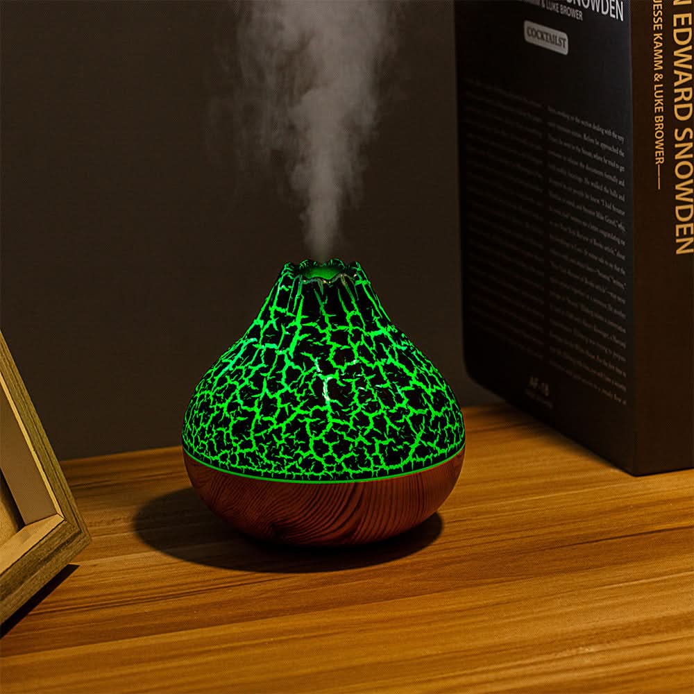 USB Volcano Flame Humidifier – Large Mist, Silent Ultrasonic