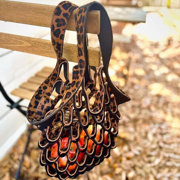 Retro Leather Mesh Shoulder Bag – Small Foldable Shell Handbag