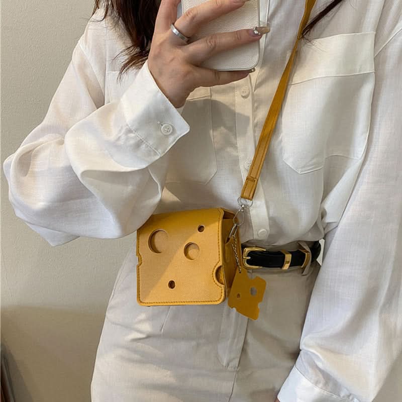 Niche Design Mini Cheese Triangle Crossbody Bag - Cute & Stylish