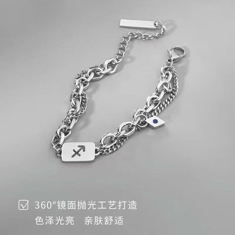 Zodiac Constellation Bracelet – Unisex Titanium Steel Astrology Bangle
