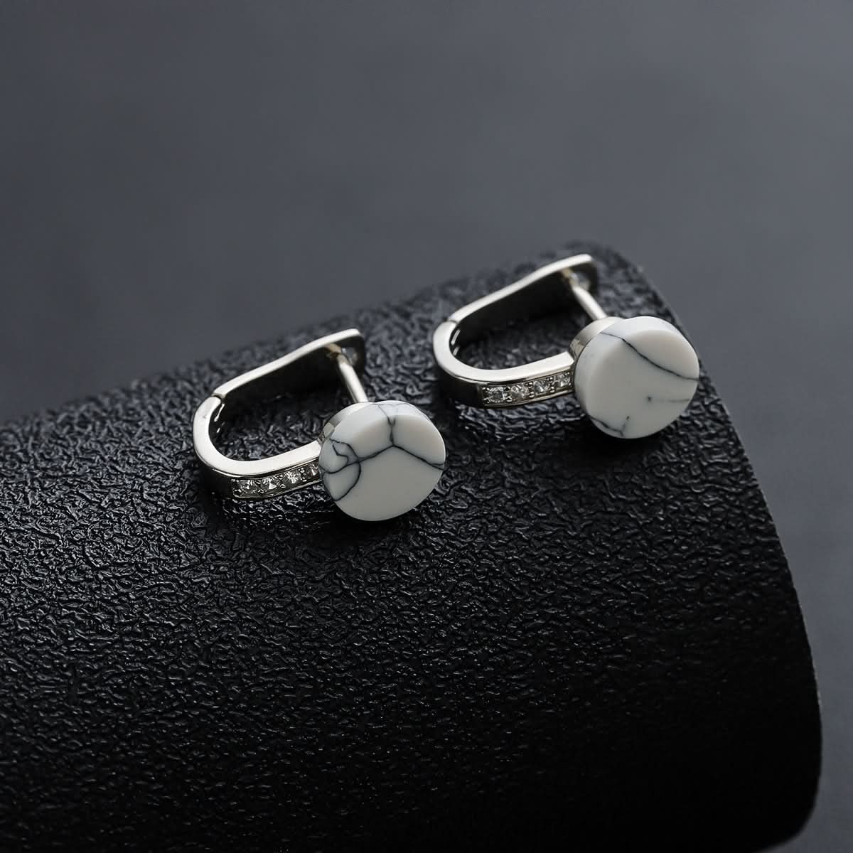 Trendy Rock Texture Stud Earrings – Unisex Jewelry