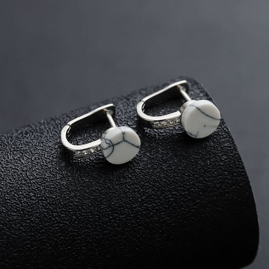 Trendy Rock Texture Stud Earrings – Unisex Jewelry