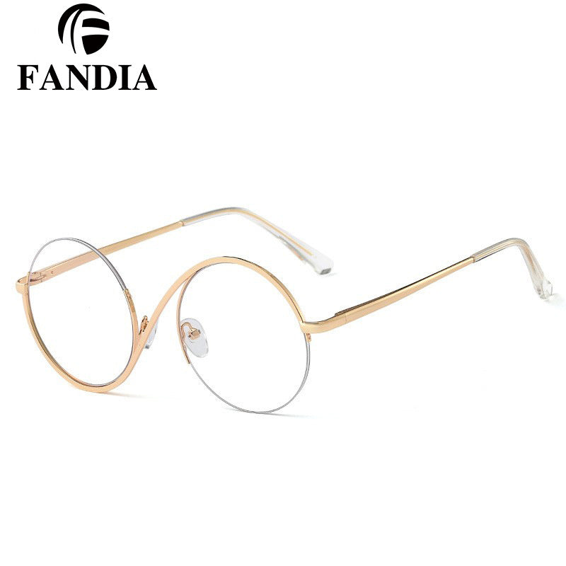 Women’s Metal Half-Frame Blue Light Glasses – Stylish Optical Frames for Myopia