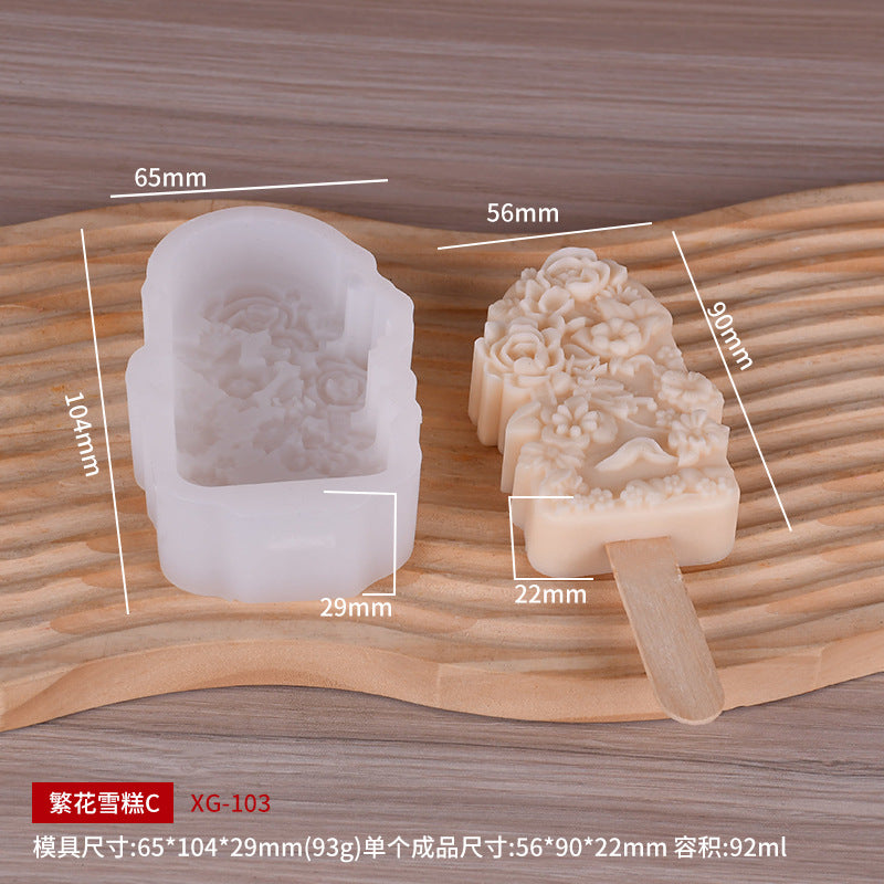 Floral Silicone Ice Cream Mold – Food-Grade DIY Popsicle Maker for Creative Desserts