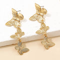 Women’s Butterfly Earrings – Gold Alloy Nature-Inspired Statement Jewelry