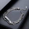Titanium Steel Double-Layer Silver Letter Bracelet – Unisex