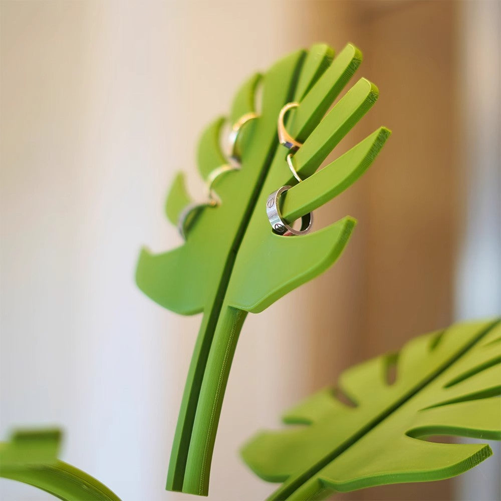 Bamboo Leaf Bathroom Organizer with Mirror Finish – Wall-Mounted Toothbrush Holder & Storage Rack