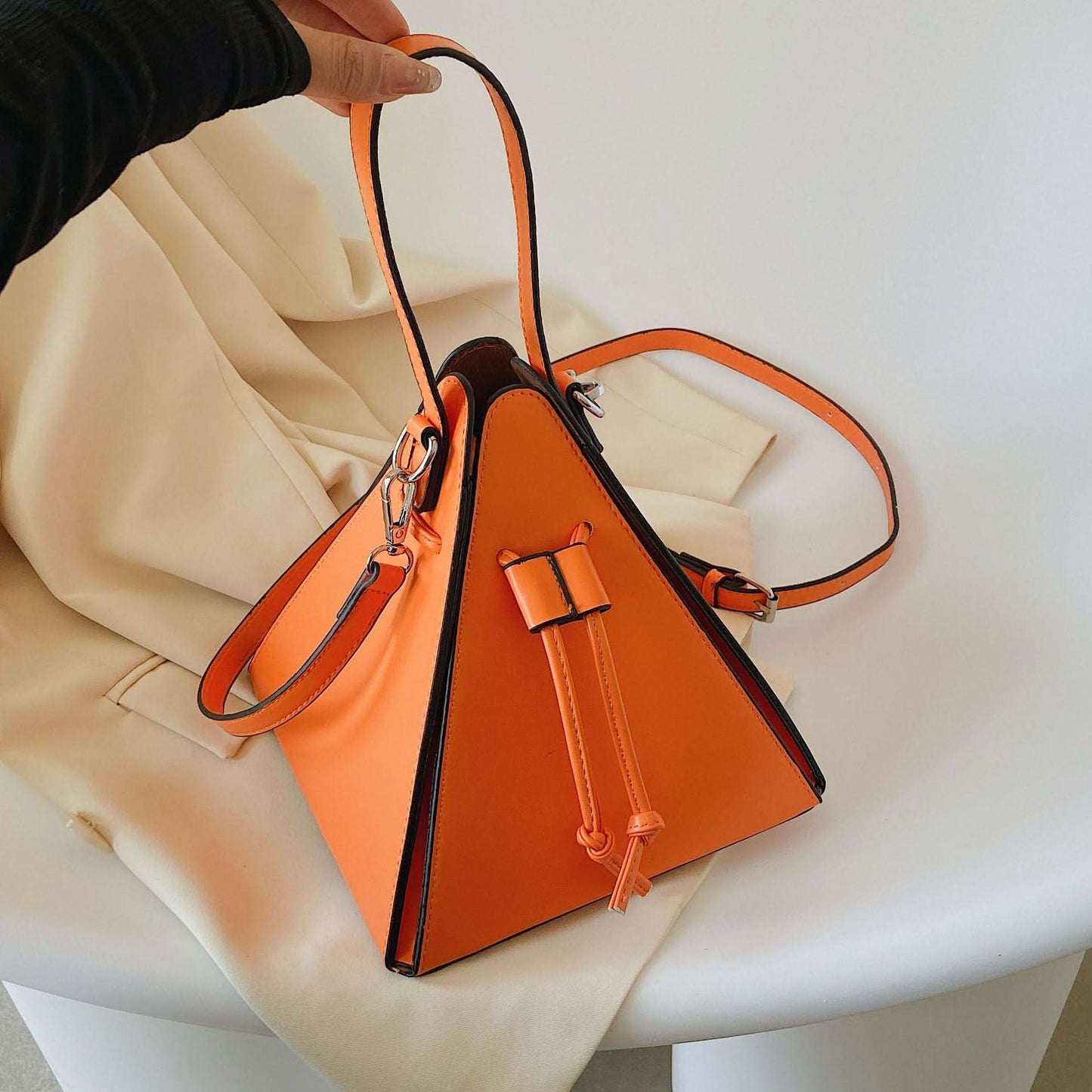 Macaron Color Triangle Shoulder Bag for Women