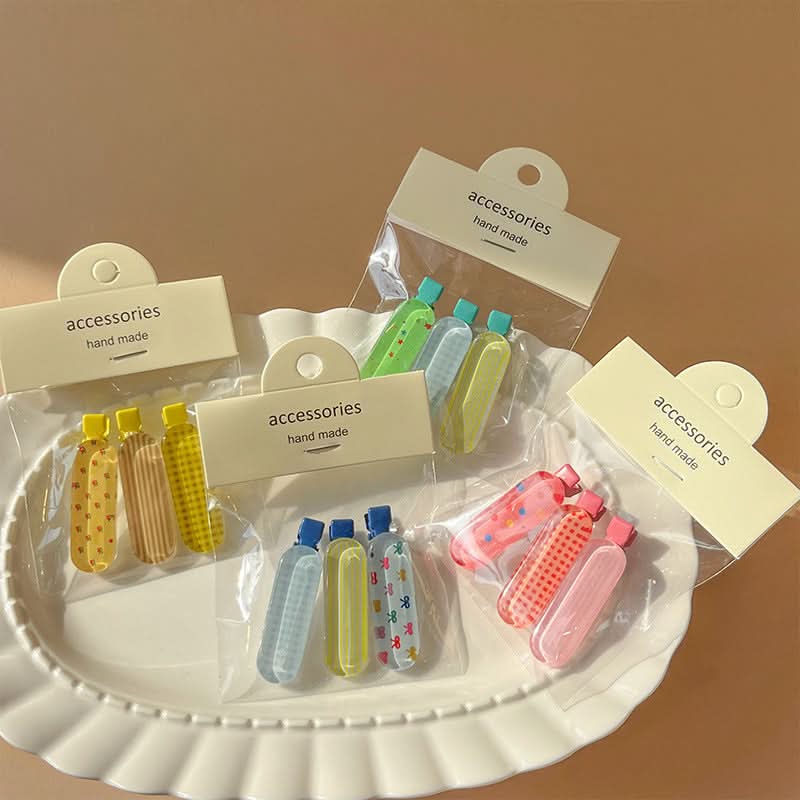 Jelly Sweet Oval Hairpin – Ice Cream Color Bangs Clip