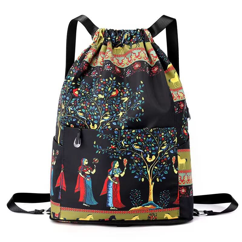 Unisex Foldable Gym Drawstring Backpack – For Travel & Outdoor Activities