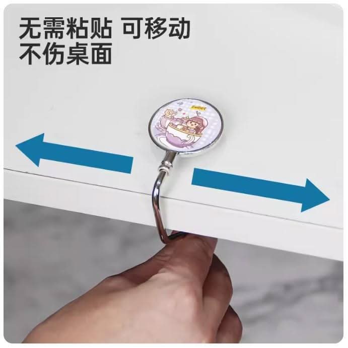 No-Drill Desk Bag Hook – Portable Schoolbag Hanger for Students & Offices