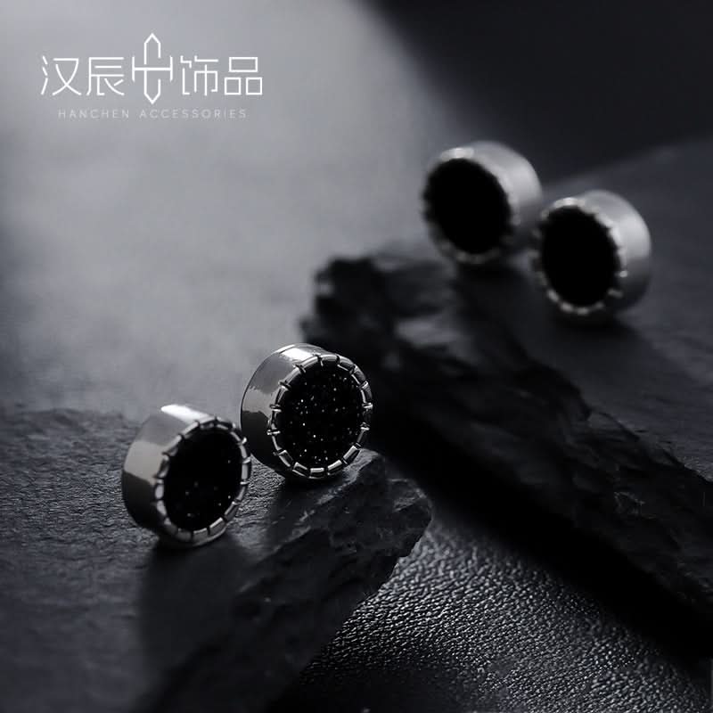 Men's Magnetic Black Onyx Ear Clips – No Piercing Hoop Earrings