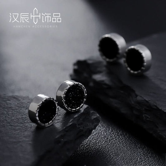 Men's Magnetic Black Onyx Ear Clips – No Piercing Hoop Earrings