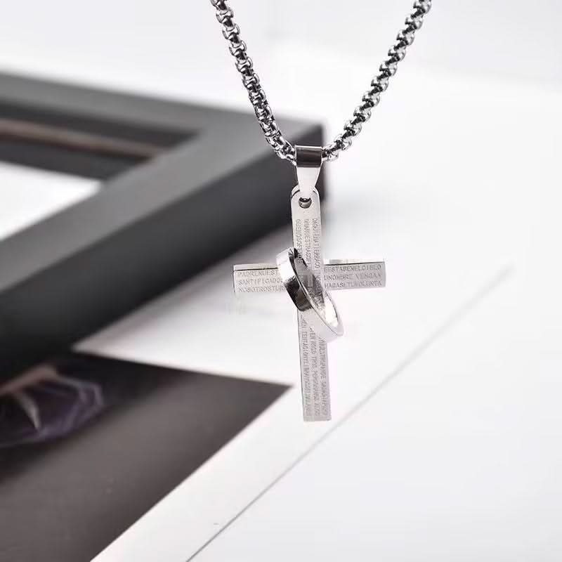 Men’s Fashionable Cross Pendant Necklace – Hip-Hop Style