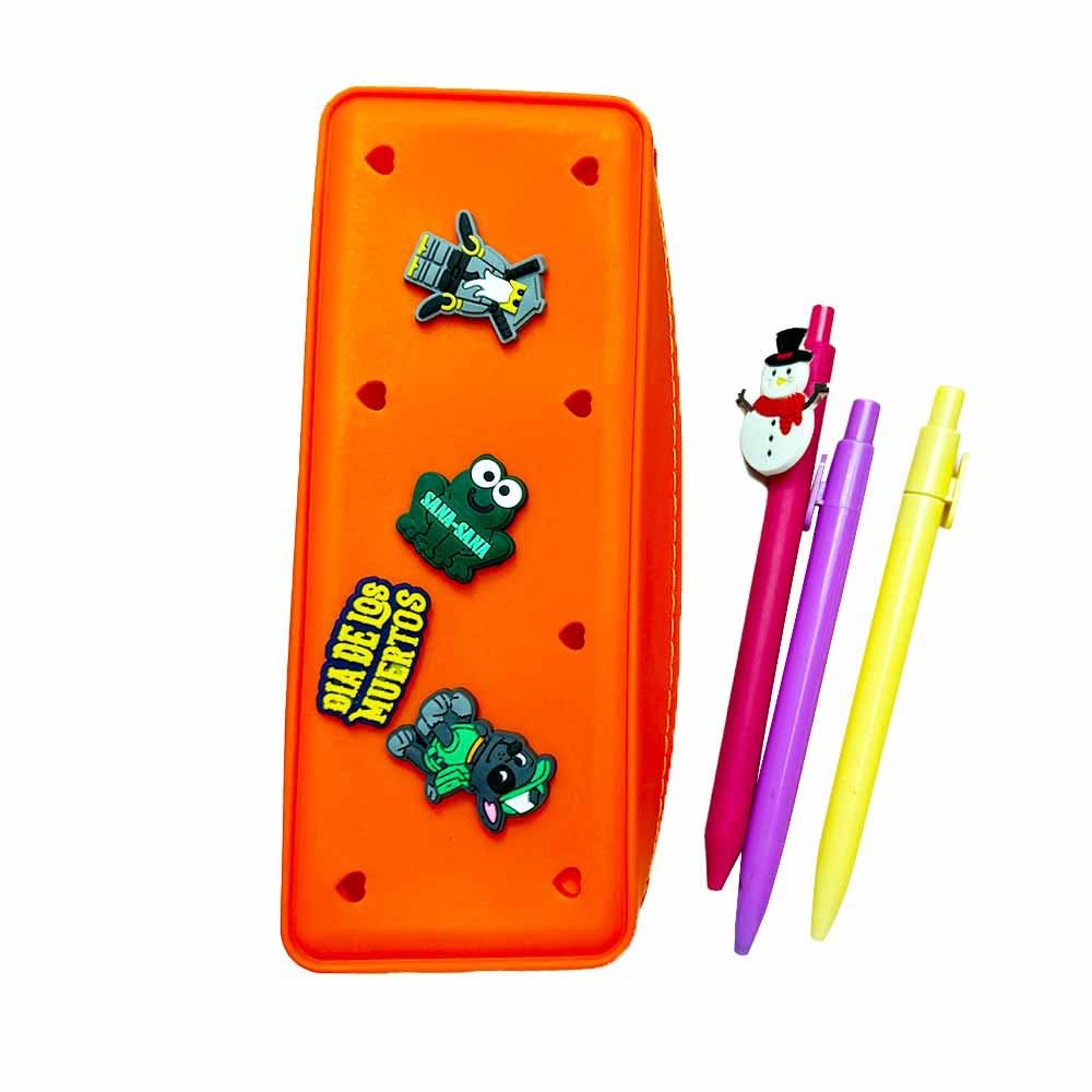 Silicone Cartoon Pencil Case, Large Capacity