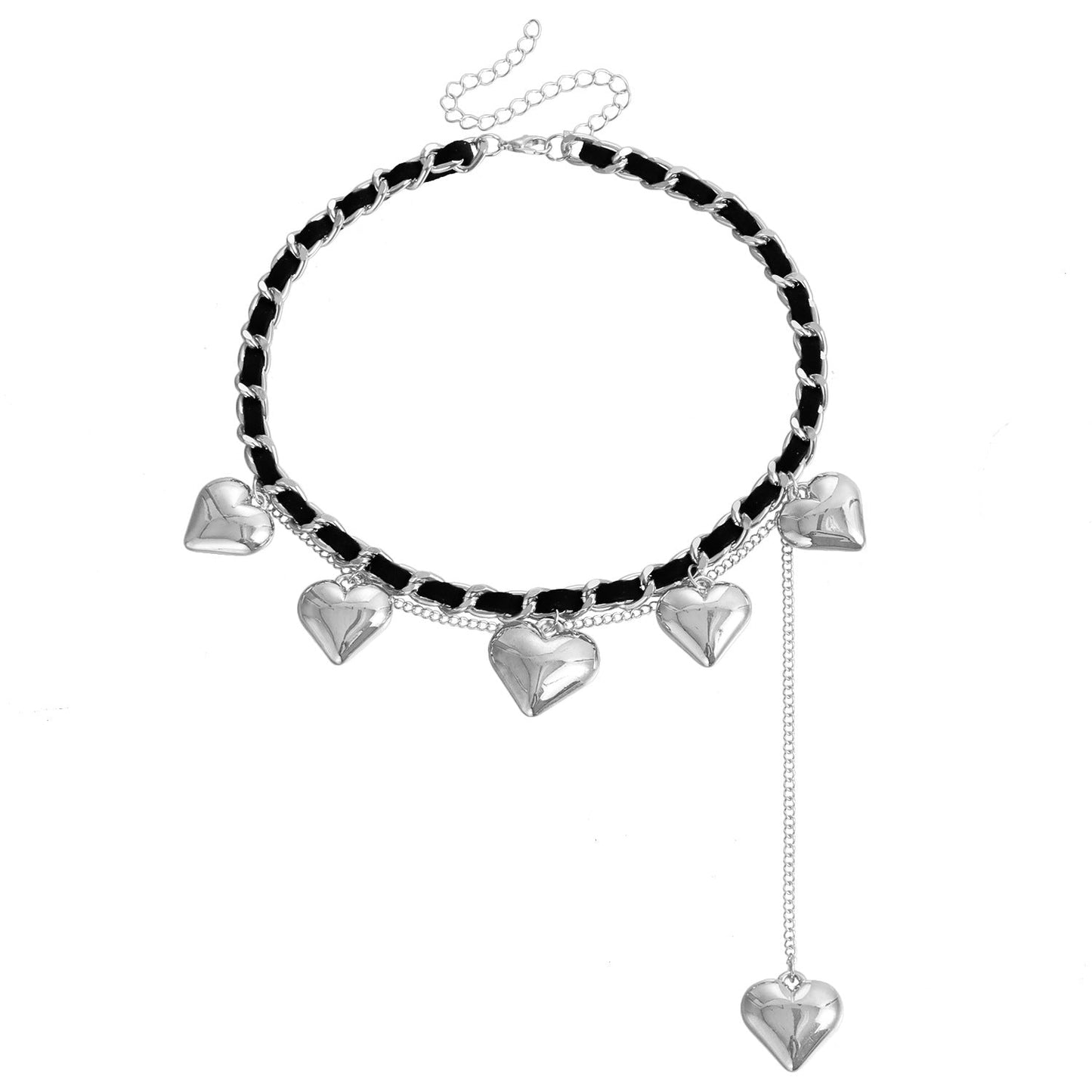 Heart Pendant Necklace for Women – Velvet Wrapped Love Charm Clavicle Chain
