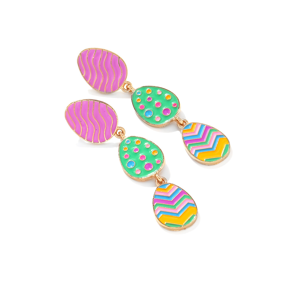 Cute Easter Egg Drop Earrings for Women – Colorful Acrylic Pendant Jewelry