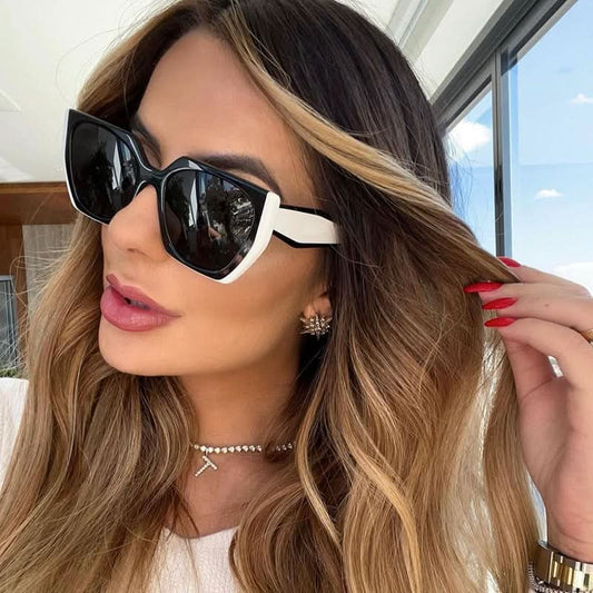 Stylish Cat-Eye Sunglasses for Women – Wide Temple Full-Frame UV Protection Shades