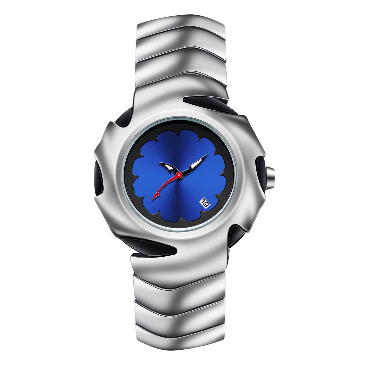 Blade Design Waterproof Men’s Quartz Watch – 50M Silver Alloy Strap Timepiece