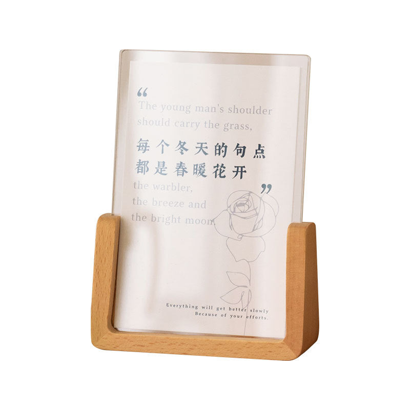 Modern Solid Wood U-Shaped Photo Frame – Acrylic Display, Handmade Desk Decor