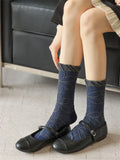Women's Retro Cotton Socks – Mid-Tube Pile Socks, Soft & Anti-Friction Casual Style