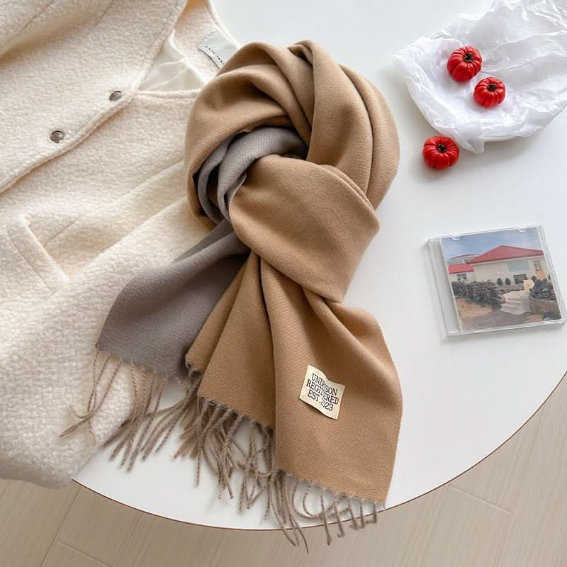Korean Style Double-Sided Imitation Cashmere Scarf
