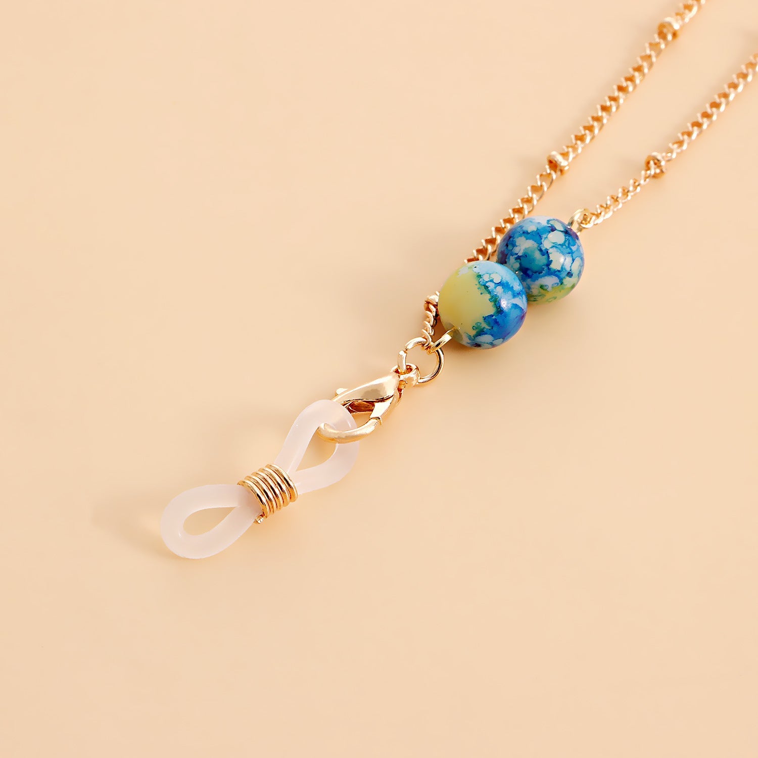 Beaded Glasses Chain – Alloy & Glass Beads Holder Strap, Stylish Eyewear Accessory