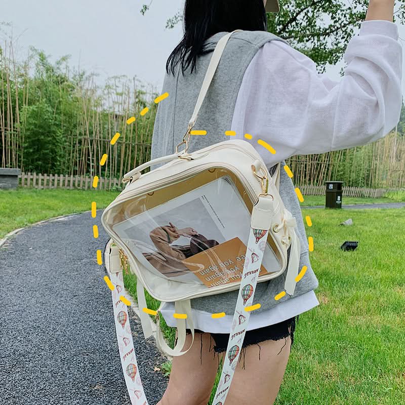 Transparent Jelly Backpack for Students - Multi-Purpose Shoulder Bag