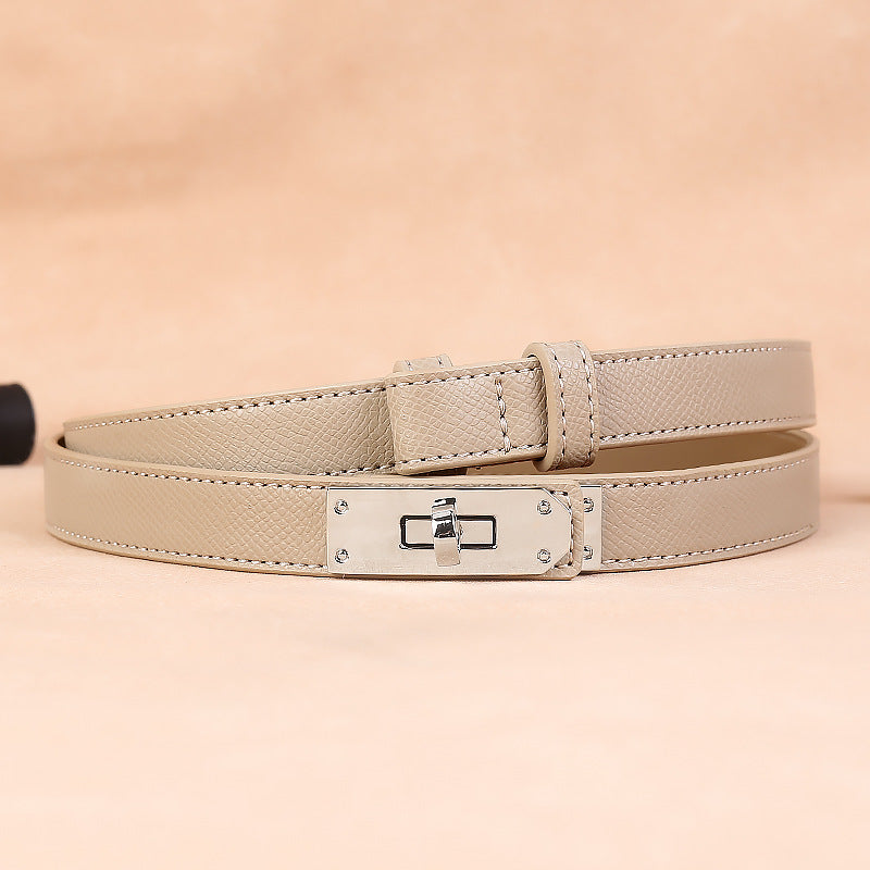 Women's Leather Waist Belt – Snap Button Fashion Dress Accessory