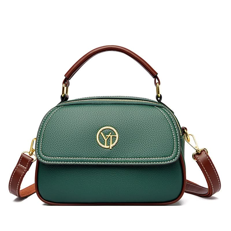 Women's Trendy Small Round Shoulder Bag with Multi-Compartment Design