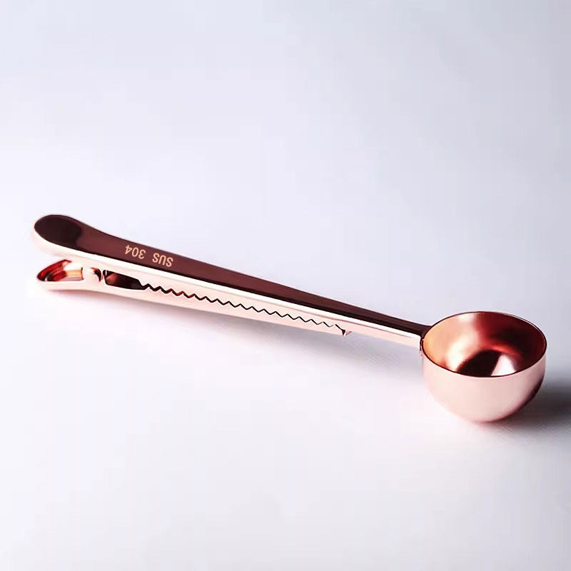 Stainless Steel Coffee Measuring Spoon with Bag Clip – 2-in-1 Coffee Scoop