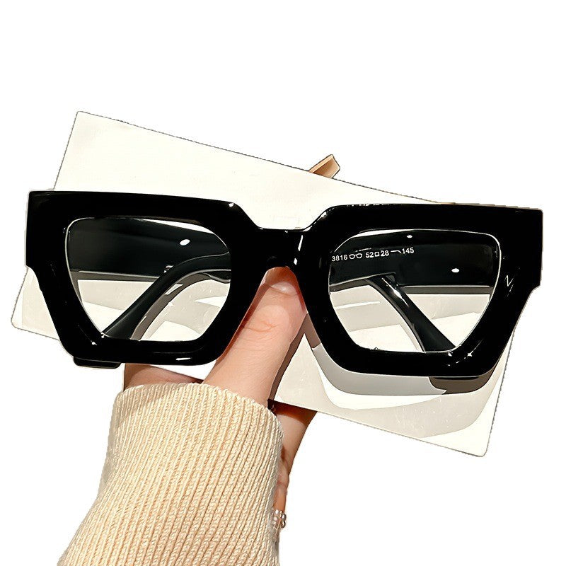 Y2K Square Frame Sunglasses with Thick Rim & Blue Light Protection | Trendy Fashion Glasses