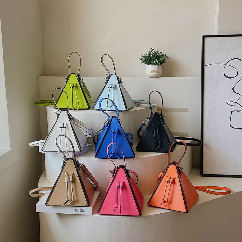 Macaron Color Triangle Shoulder Bag for Women