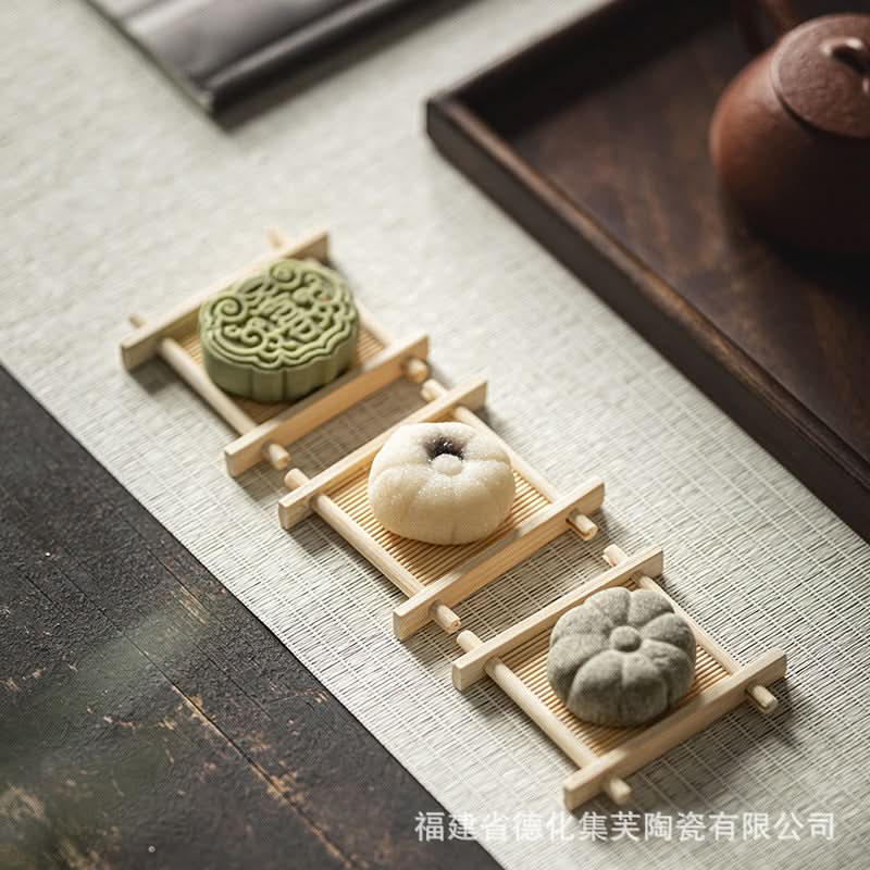 Retro Bamboo Cake Plate Dessert Display