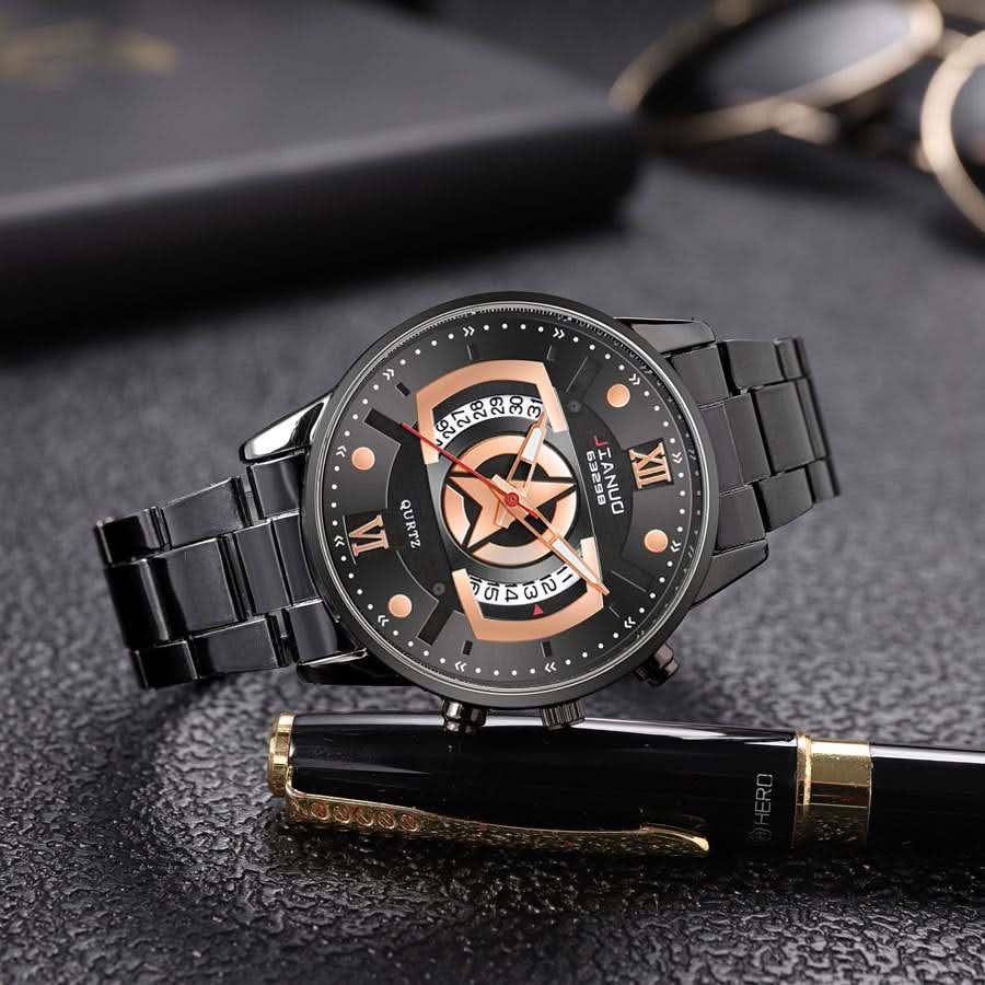 Men's Quartz Business Watch with Calendar