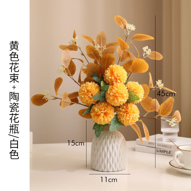 Ceramic Vase with Artificial Flowers