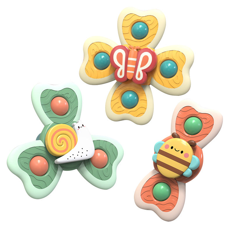 Baby Suction Spinning Toy with Music & Teether – Rotating Flower Sensory Toy