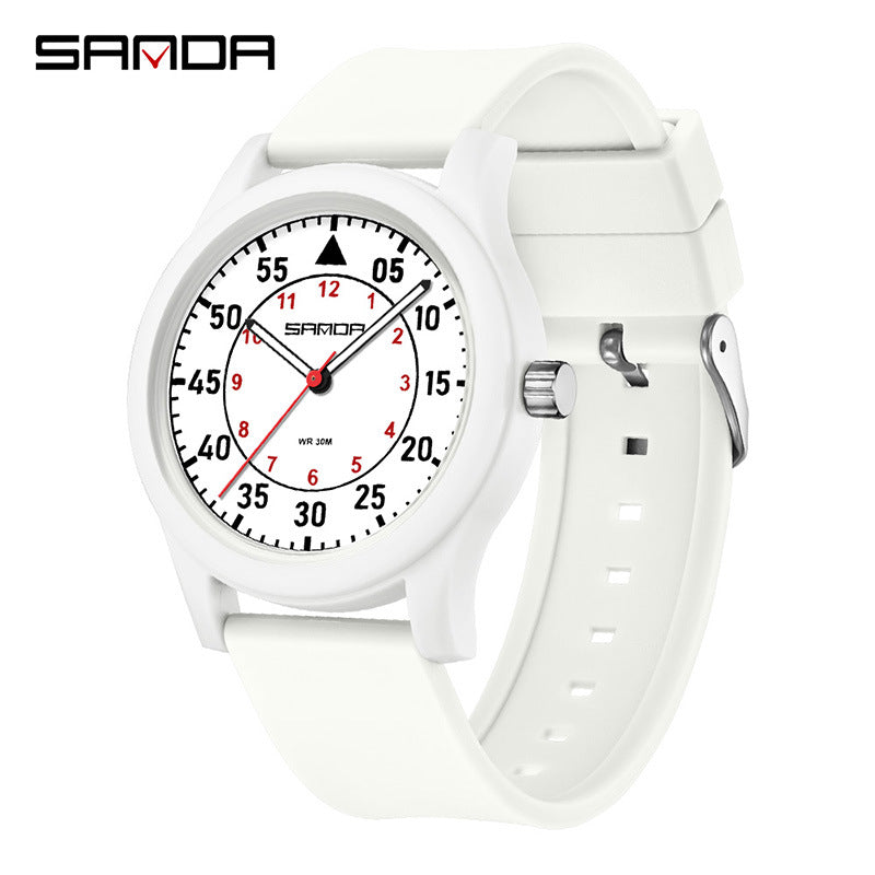 Sanda Waterproof Quartz Watch – Luminous Sports Watch for Students & Kids