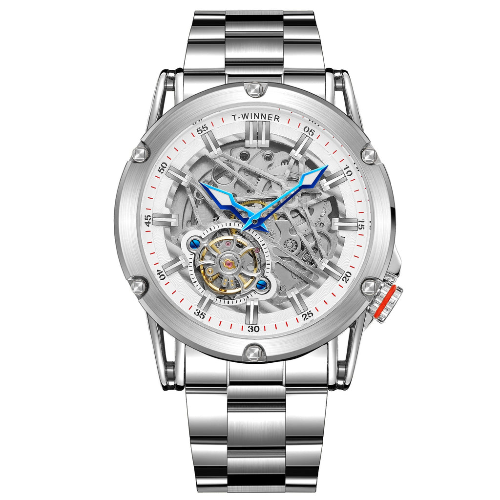T-winner Men's Automatic Skeleton Watch – 30M Waterproof Fashion Mechanical Timepiece