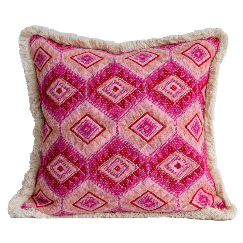 Rose Red Jacquard Girl Style Pillowcase