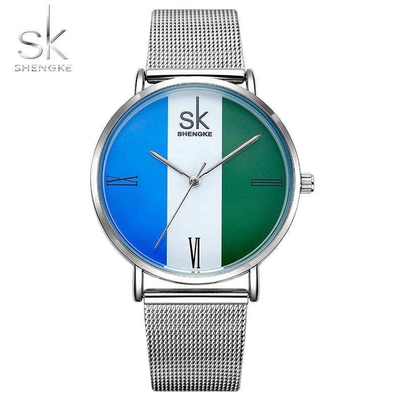 SK Elegant Women’s Quartz Watch – European Style Waterproof Wristwatch with Alloy Strap