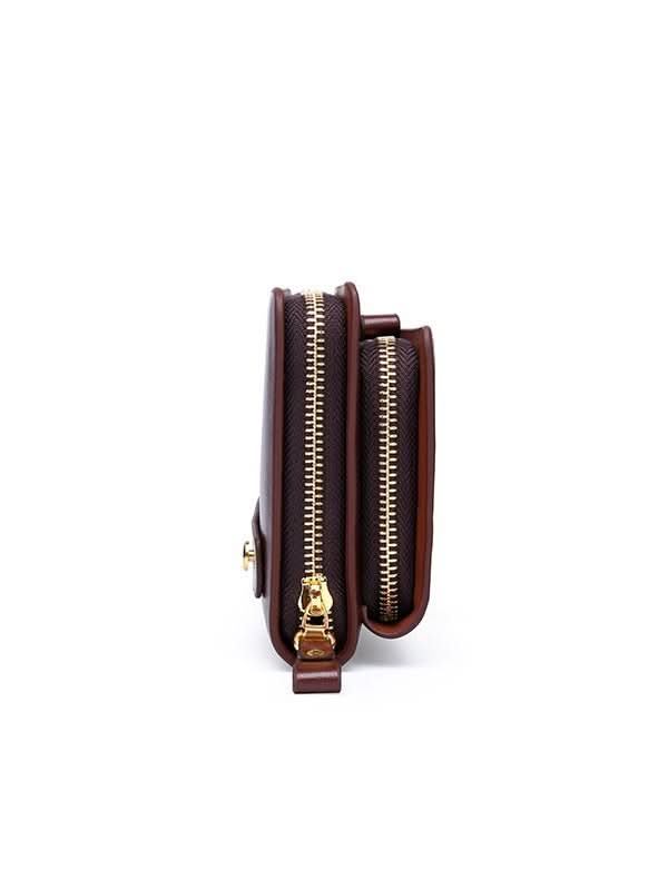 Men's PU Leather Clutch Wallet – Single Zipper Handbag with Phone Pocket