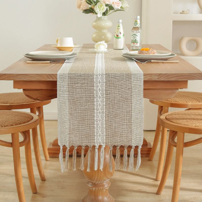 Table Flag Cotton & Linen Table Cloth – Handmade with Tassels
