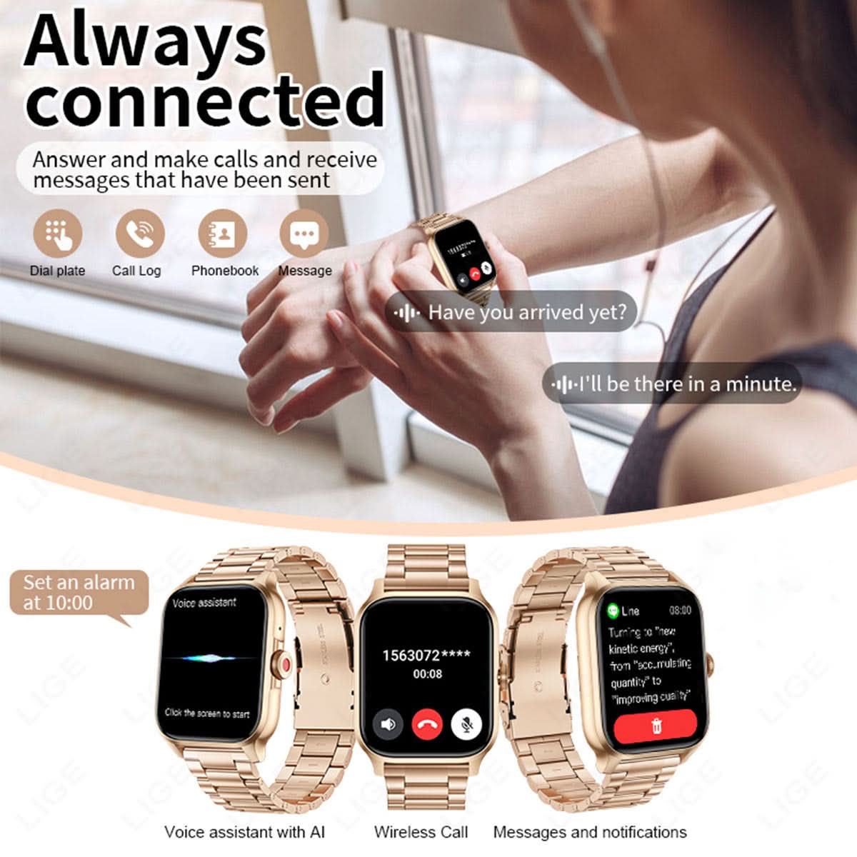 Smart Watch for Men & Women – Bluetooth Call, Health Monitor, Fitness Tracker