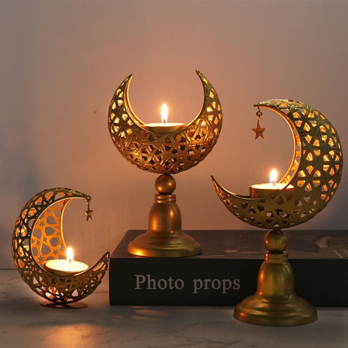 Golden Moon Candle Holder
