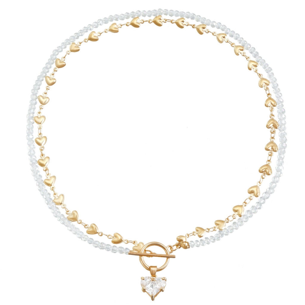 Zircon Heart Pendant Necklace for Women – Diamond-Inspired Clavicle Chain